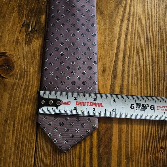 Michael Reed Collection 100% Silk Men's Tie Purple Floral Geometric Pattern 56" - Picture 4 of 5